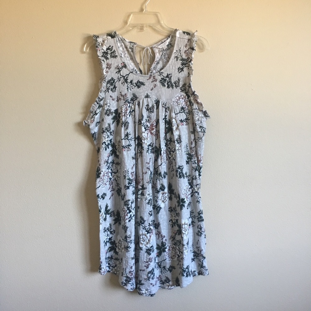 NWT Lucky Brand Gray Floral Dress
